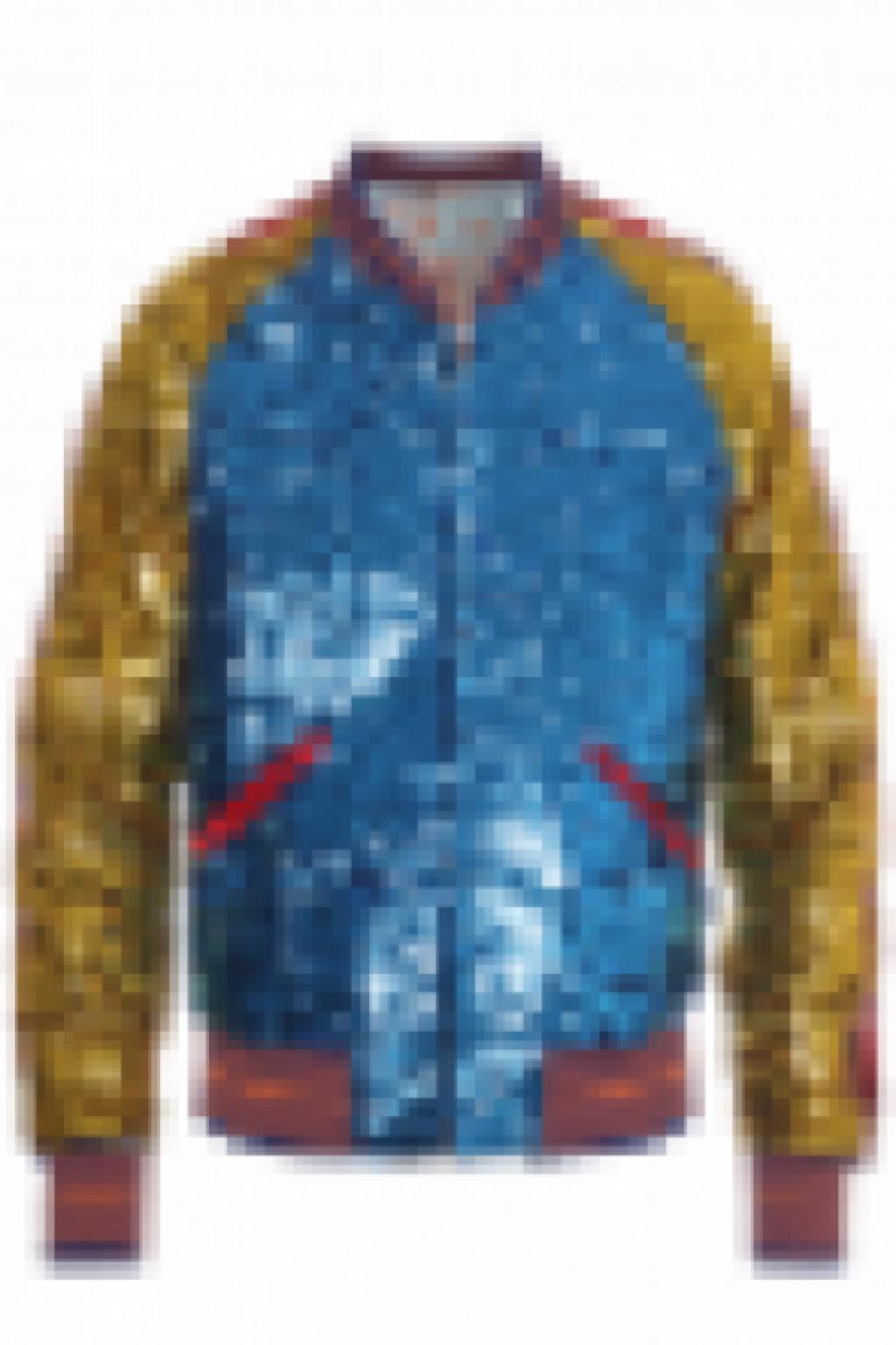 Gucci men's blue sale sequin bomber jacket